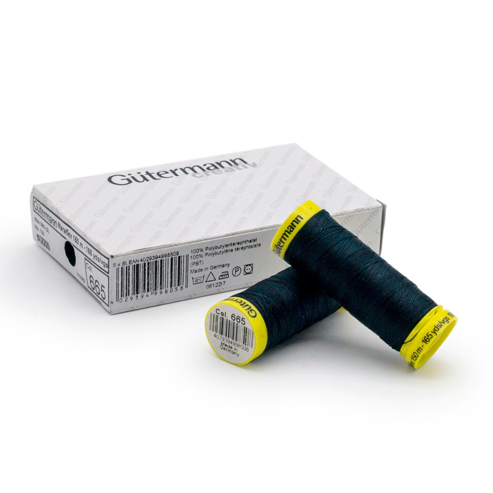 Нитки для трикотажа Gutermann Maraflex, 150м, 665 сине-черный, 5 катушек