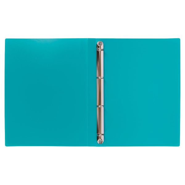 Папка-портфолио на 4 кольцах 700 мкр. 25 мм, песок, 1 шт, A4, бирюзовый LKP-032, Лео