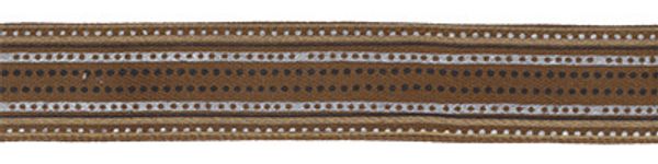 Лента атласная с рисунком 12.0 мм / 22.8±1 метра, D6/098 круги/коричневый, Gamma ALP-123