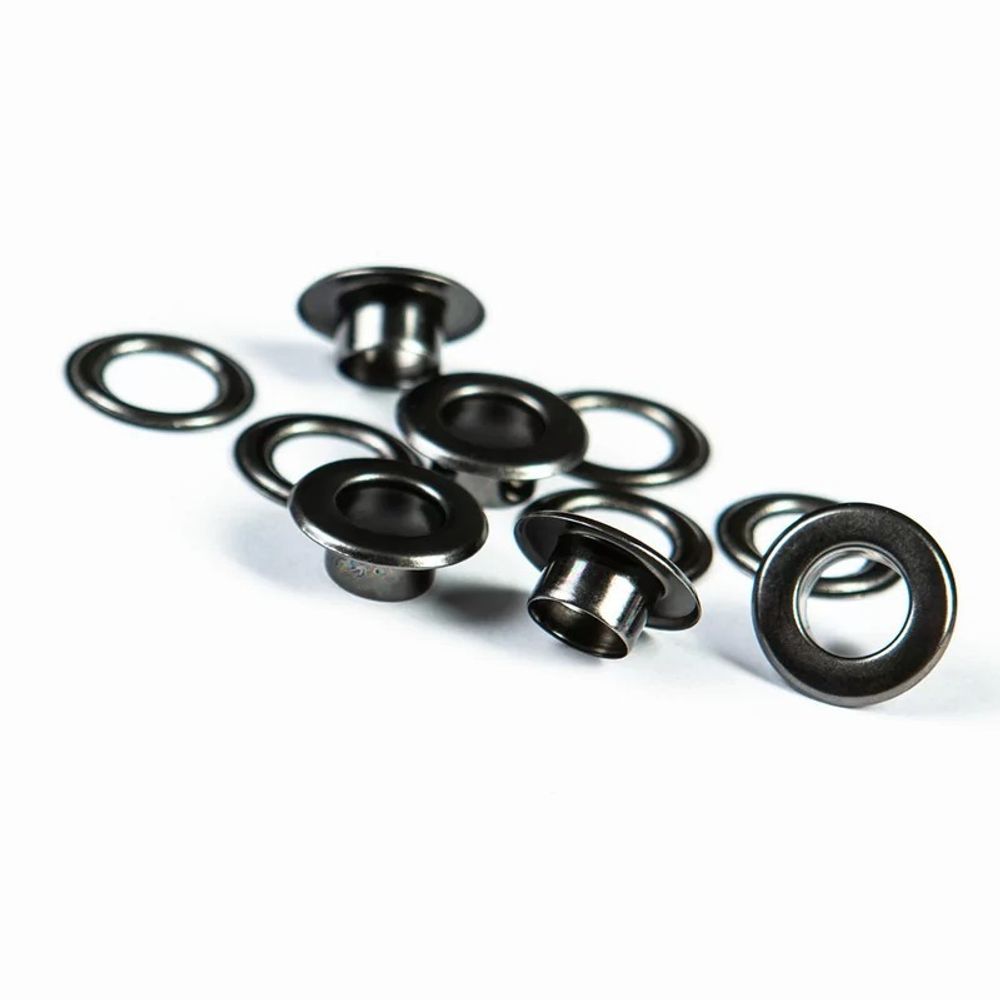 Люверсы металл ⌀_8.0 мм (внутр.), латунь, цв.чер.никель плоский, 50 шт, BIG