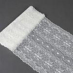 Кружево бельевое эластичное 185 мм / 18 м, 6185, цв.004 белый, Kruzhevo