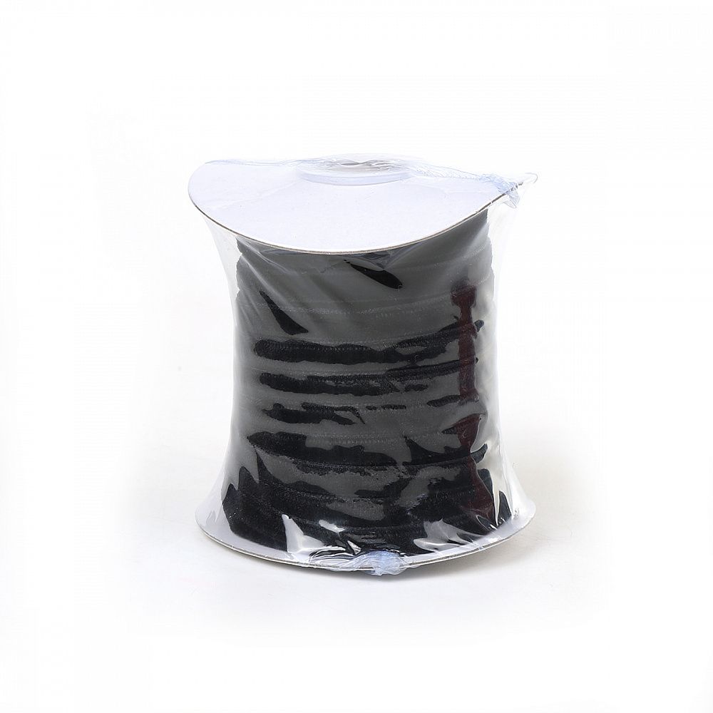 Лента бархатная (тесьма) 06.0 мм / 22.86±1 метров, арт.6VR03 нейлон цв.черный