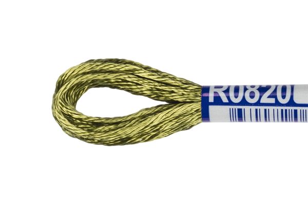 Мулине Gamma вискоза 100%, цв.R0820 хаки, 12 мотков по 8 метров