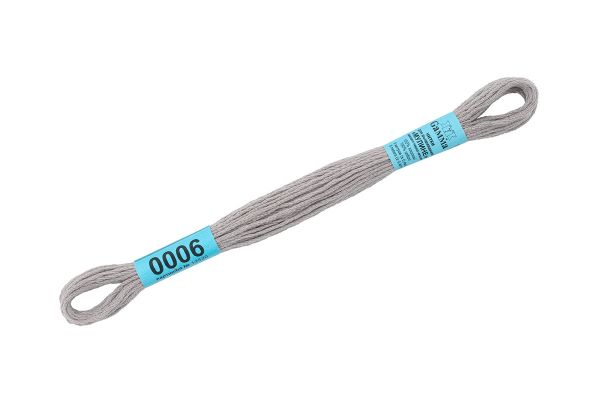 Мулине Gamma 100% хлопок, цв.0006 св.серый, 24 мотка по 8 метров