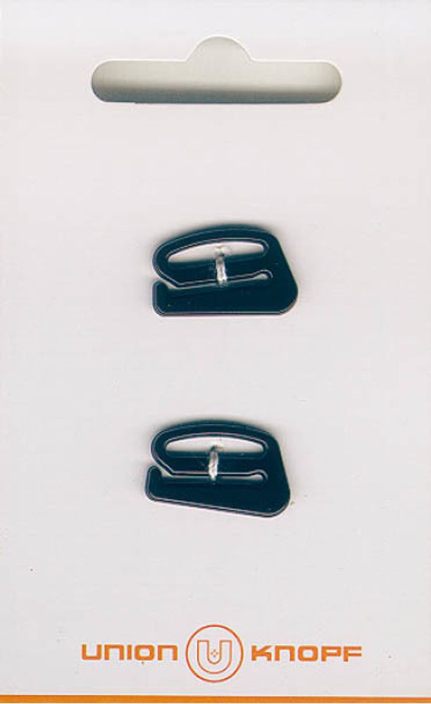 Крючки для бюстгальтера пластик 13.0 мм, 2 шт, т.-зеленый с золотистым люрексом, Union Knopf