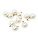 Бусины пластик с петелькой ⌀8 мм, 10 шт в упак, Astra&Craft, Золото