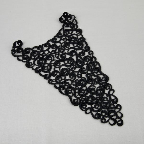 Пришивная кружевная вставка 210 мм, гипюр, 10 шт, Турция, черный, Gamma GIC-34-01