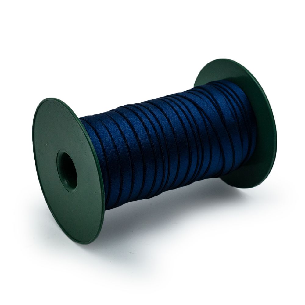 Резинка бельевая (бретелечная) блестящая 10.0 мм / 50 метров, т.синий, ML177.010