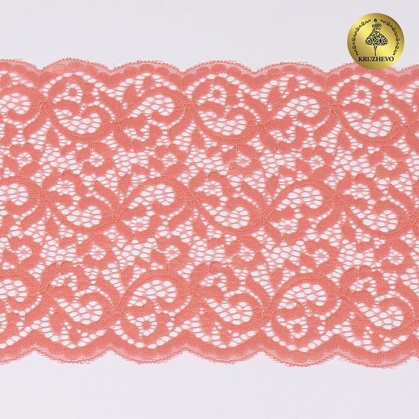 Кружево бельевое эластичное 180 мм / 3 метра, TBY.L1672, цв.154 розовый персик, Kruzhevo