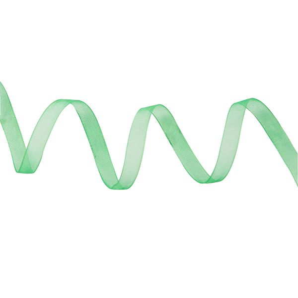 Лента капроновая (органза) 6.0 мм / 22,86м (99 ярко-зеленый)