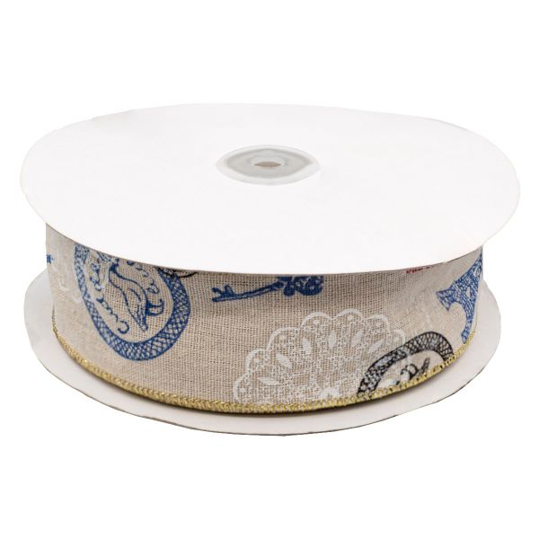 Лента декоративная (джут) Печати, 45.0 мм / 20 м, BF-016