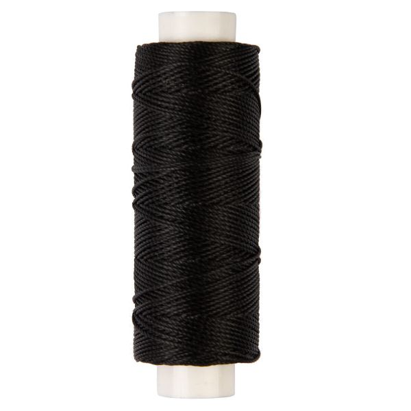 Нитки для кожи вощёные (полиэстер) 0.45х, 40 м, 1 катушка, 001 черный, LC-005 Промысел