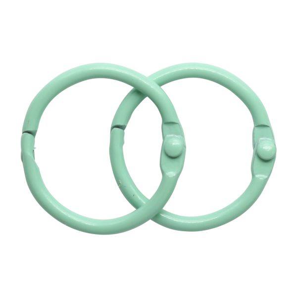 Кольца для альбомов разъемные металл 25 мм, 10 шт, мята, 5AS-103