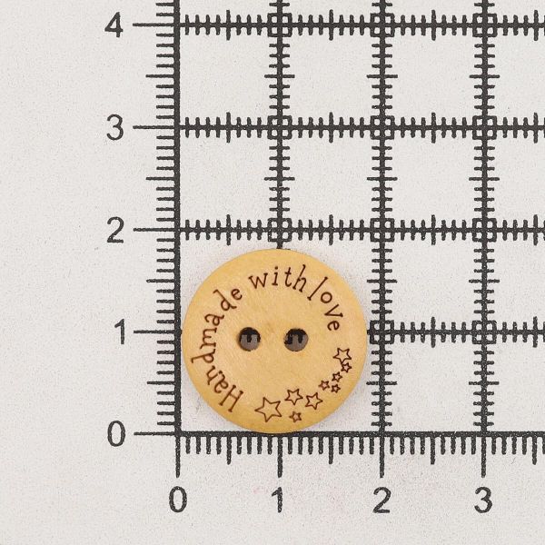 Пуговицы на 2 прокола Handmade 28L (18мм), дерево (Yellow (желтый)), W21, 36 шт