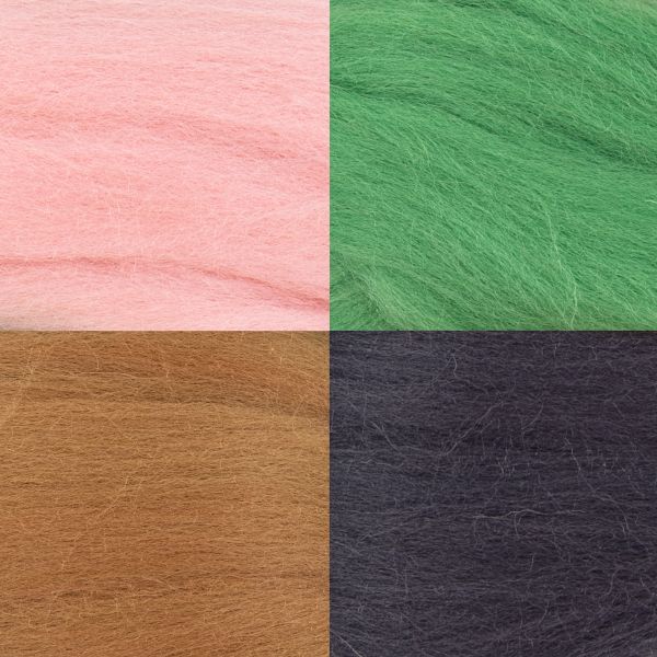 Набор шерсти для валяния 4х10 г, ассорти №12, Gamma AFW-040