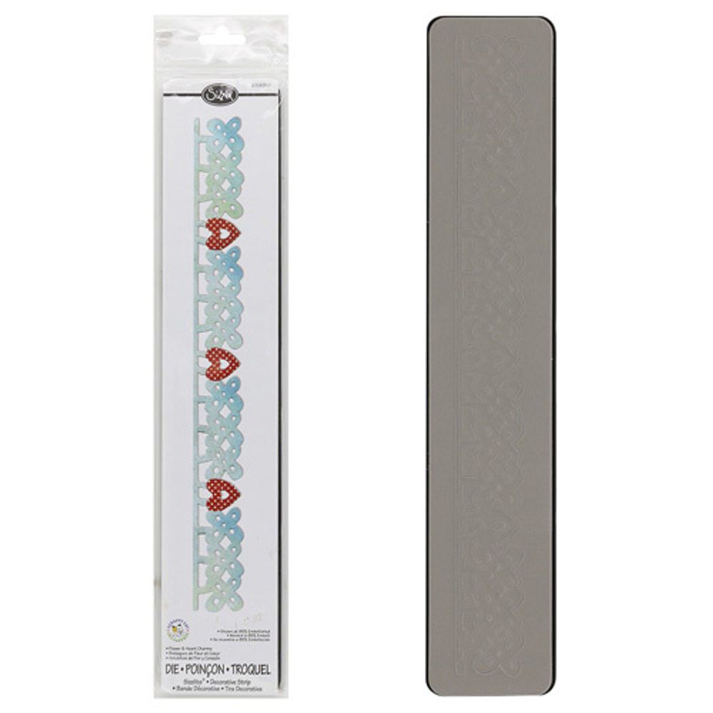 Форма для вырубки Цветок и Чарующие Сердца Sizzlits Decorative Strip Die, 658918
