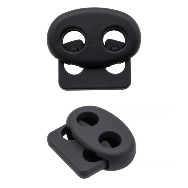 Фиксатор для шнура металл 1 отв., 15х17.8 мм, (in ⌀4 мм), 25 шт, пр. черный, MFR13