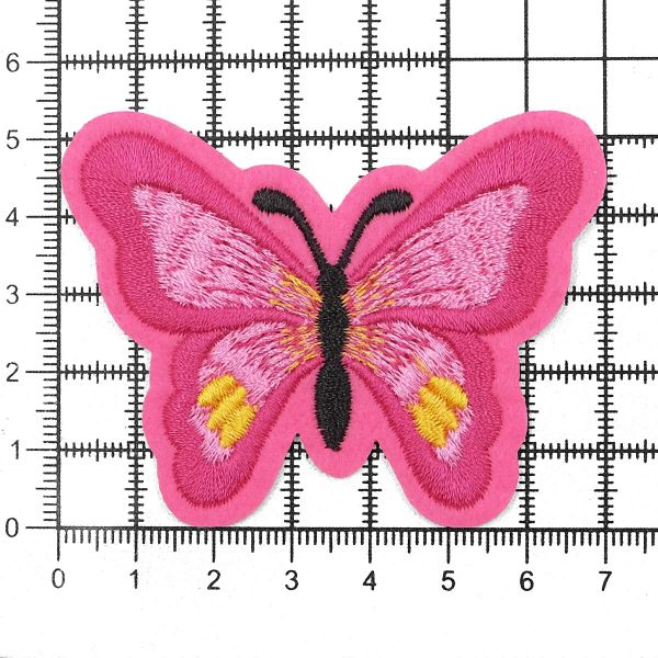 Термоаппликация Бабочка, 5.4х7см, Hobby&Pro (ярко-розовый)