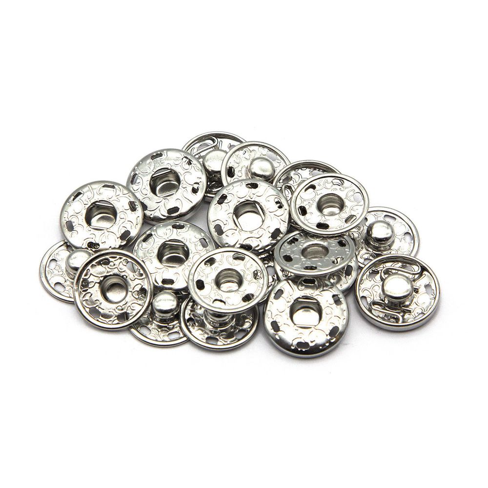 Кнопка пришивная металл ⌀19.0 мм, никель, 10 шт, КПР1