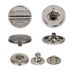 Кнопка Альфа (S-образная) ⌀15.0 мм, 36 шт, металл, нерж., 04 никель, MIKRON JK 004