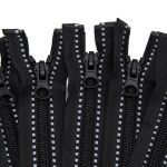 Молния спираль (витая) Т5 (5 мм) 1 зам., разъем., 80 см, светоотражающая, цв. черный, 5 шт