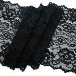 Кружево бельевое эластичное 215 мм / 10 м, черный, S090722