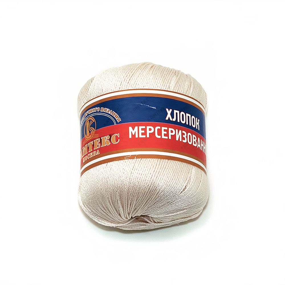 Пряжа Камтекс Хлопок мерсеризованный / уп.10 мот. по 50 г, 200 м, цв.188 топл.молоко