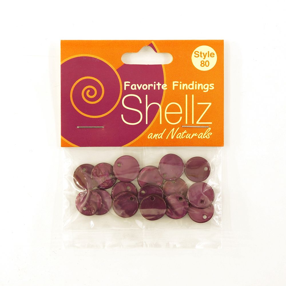 Пуговицы Shellz &amp; Natural Round River Shell Dangles 13 мм, сливовый, 16 шт, Blumenthal Lansing