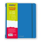 Тетрадь общая в съёмной пластик. обложке на резинке, тиснение фольгой, 500 мкр, A5+ 48 л. папка 65 г/м², белизна 100%, 4 шт, клетка, 000677 Голубая, Светоч ТЕТ48-001