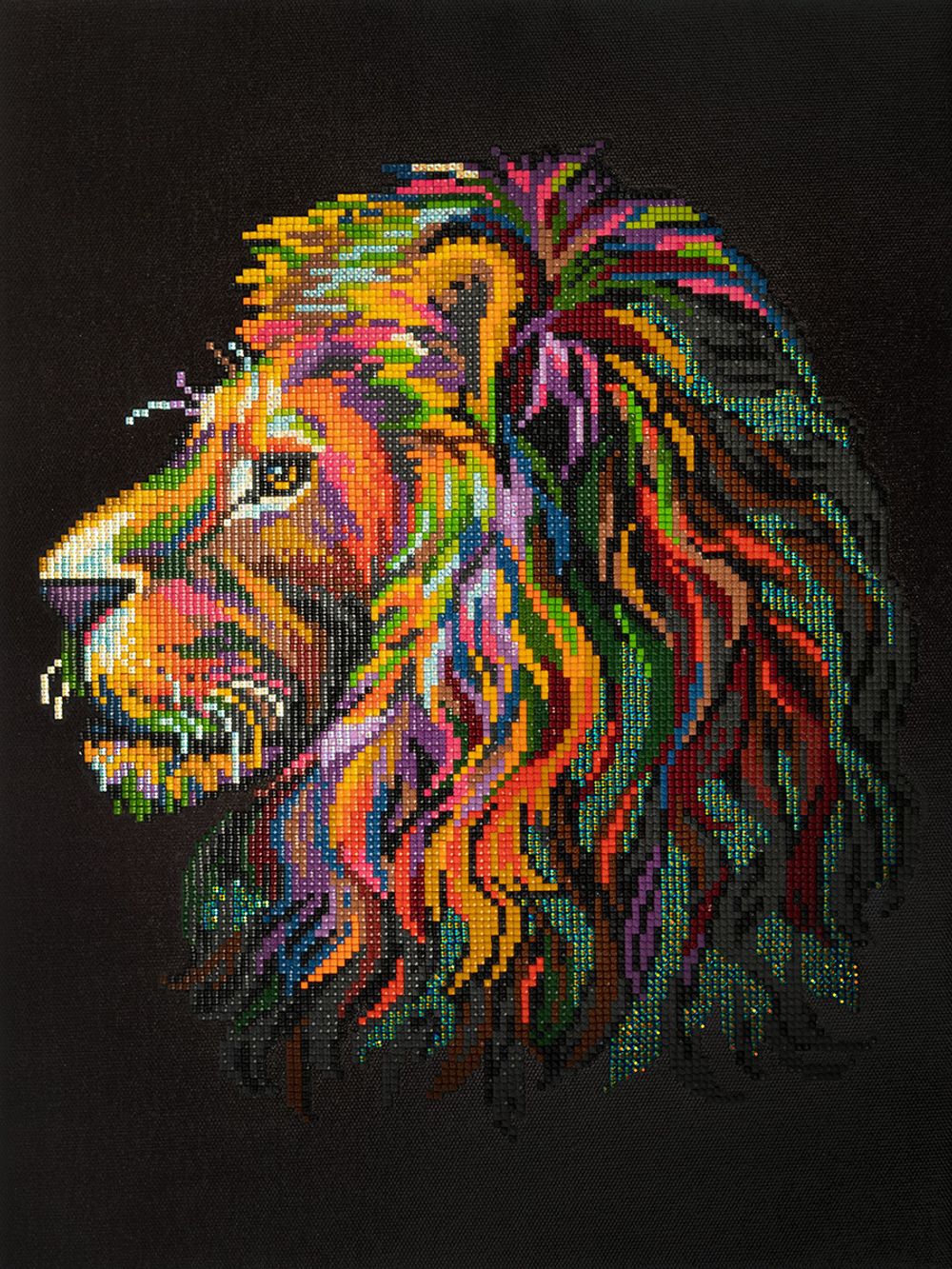 Алмазная (кристальная) мозаика Фрея, на подрамнике Царь зверей, 30х40 см