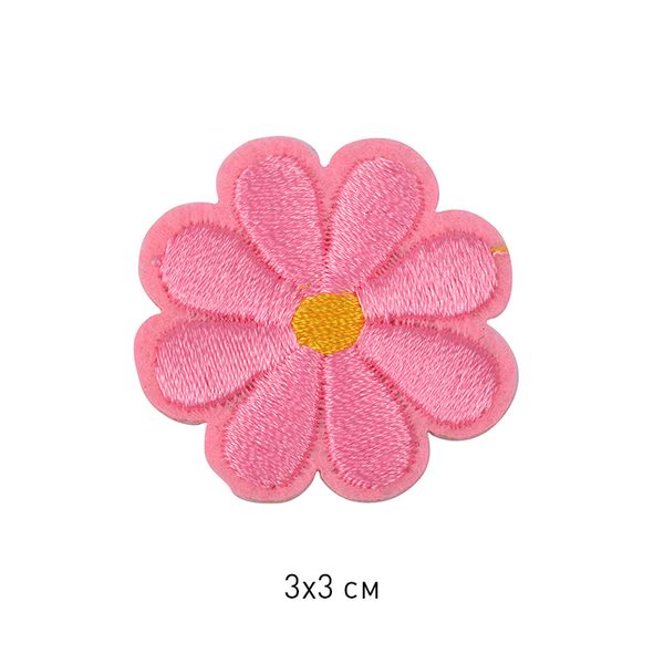 Термоаппликация Цветочек 3х3см, розовый, 10 шт