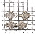 Крючки пришивные декоративные 50х19 мм, металл, т.серебро, 10 шт, BIG