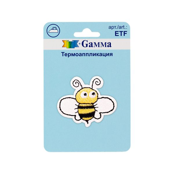 Термоаппликация №02, 1 шт, 01-207 Пчела 4.9х4.1 см, Gamma ETF