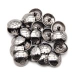 Часть кнопки Альфа (S-образная) ⌀22 мм (A-часть), 5/22 чер.никель мет. сфера с цветком, 20 шт