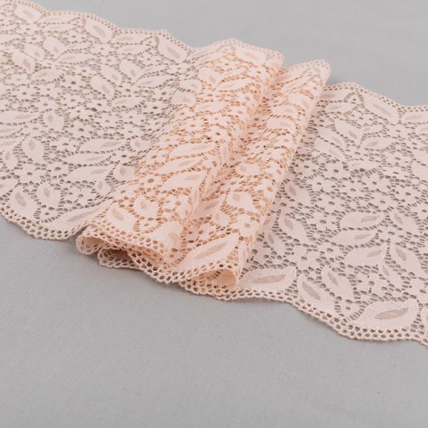 Кружево бельевое эластичное 220 мм / 3±0.2 метра, Турция, слоновая кость(пудра), Blitz