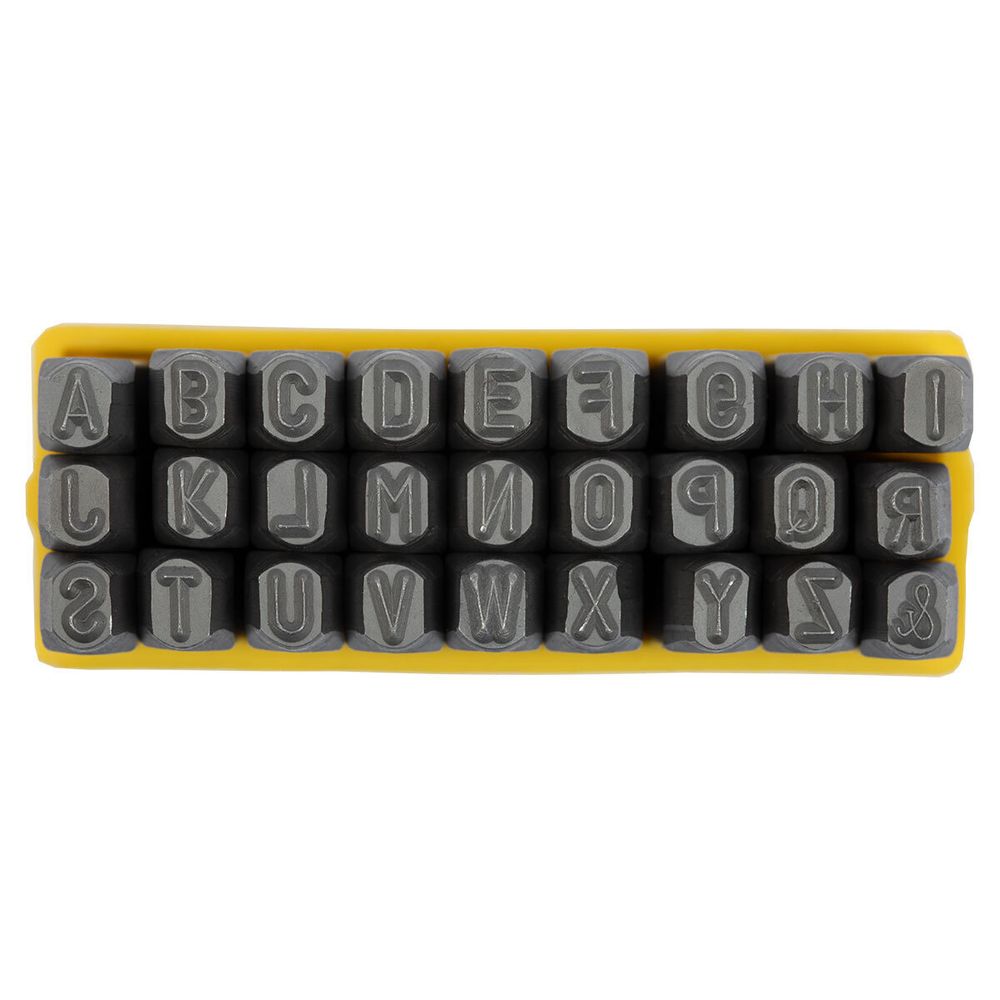 Набор штампов для чеканки по металлу 4 мм, английский алфавит MT-007, Промысел