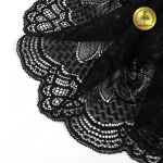 Кружево бельевое эластичное Kruzhevo 190 мм / 3 м, 6391, цв.02 черный /TOS/