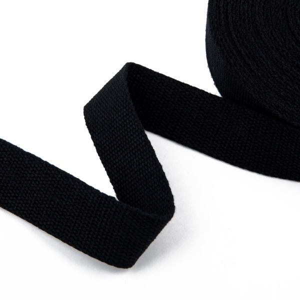 Стропа (ременная лента) 30 мм / 10 метров, толщ. 1.92 мм, [24.75 г/пог.м], 100% х/б, черный, Gamma G301C