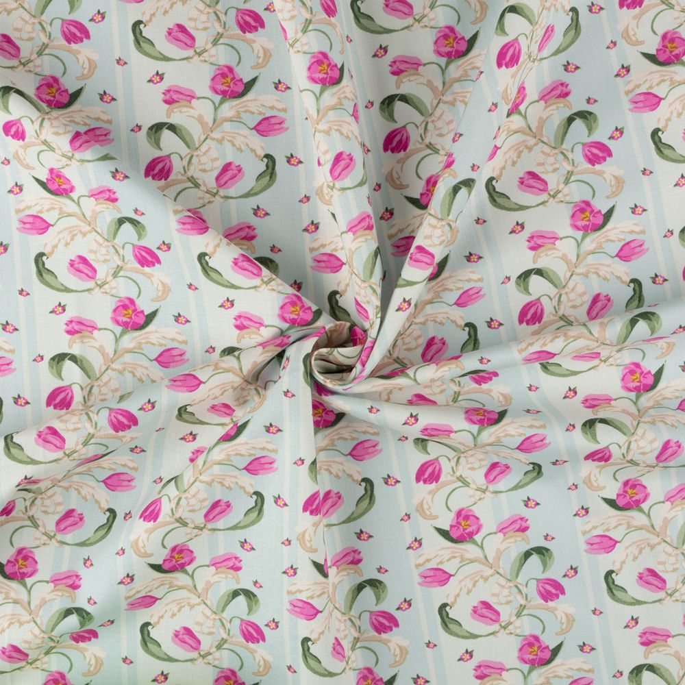 Ткань для пэчворка Peppy Весенний этюд панель, отрез 60х110 см, 146 г/м², ВЭ-05 голубой, Peppy