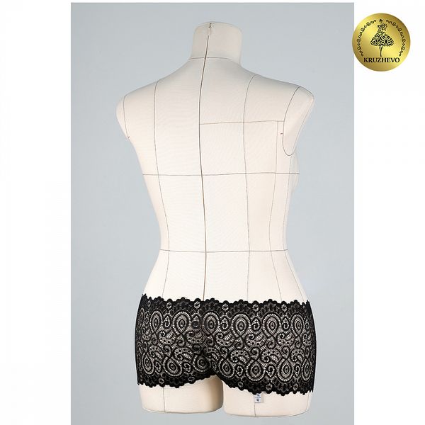Кружево бельевое эластичное 180 мм / 25 м, 263, цв.003 черный, Kruzhevo