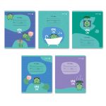 Тетрадь ученическая школьная A5 12 л. на скобе 65 г/м², белизна 100% 25 шт клетка, 01402 Лягушонок, Светоч Т74