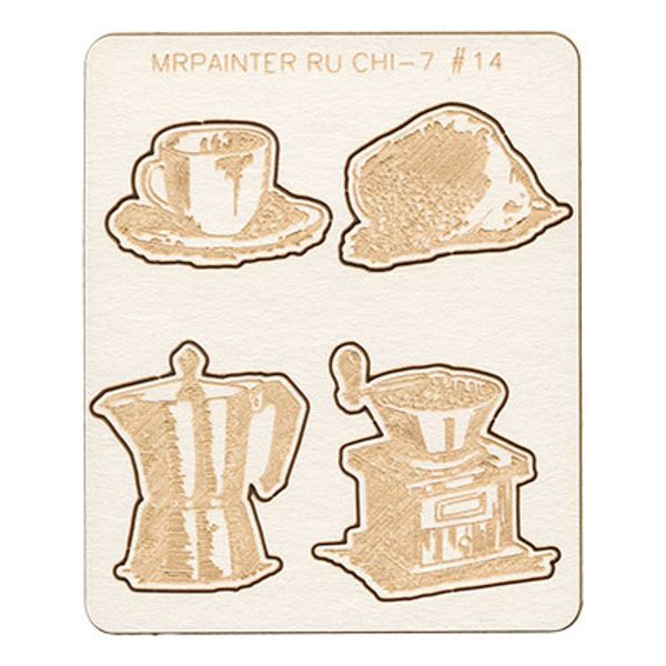 Чипборд 7х8.5 см, 1 шт, 14 Кофейный аромат, Mr.Painter CHI-7