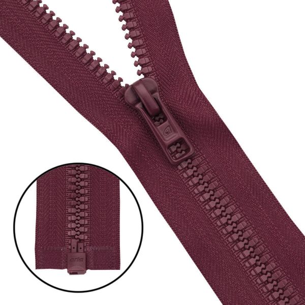 Молния трактор Arta Т6 (6 мм) 1 зам., разъем., 65 см, (2076), A048 т.бордовый, НОВЫЙ МАТОВЫЙ ЗАМОК, уп.50 штук