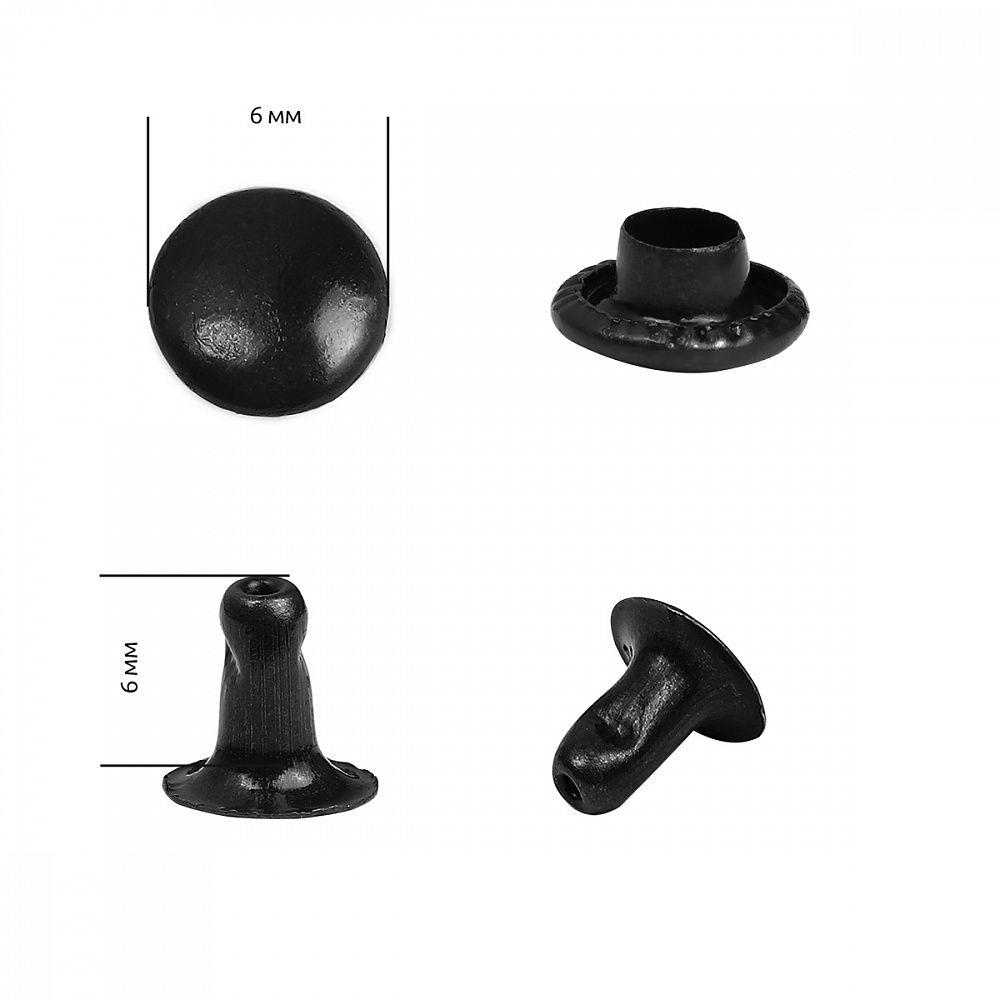 Хольнитены односторонние сталь 6х6 мм, №0, TBY.5106 цв. оксид уп. 1000 шт, TBY