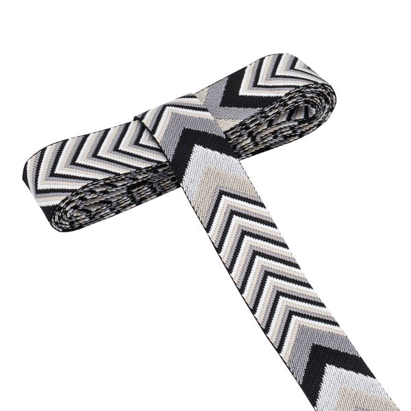 Стропа (ременная лента) 38 мм / 3 метра, [40 г/пог.м], с принтом 2-сторонняя, D147 серый/черный, 3Al354