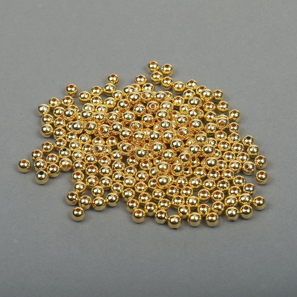 Бусины пластик ⌀6 мм, цв.золотой уп.50 г, Magic4Hobby