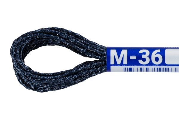 Мулине Gamma полиэстер 100%, цв.М-36 т.т.синий, 12 мотков по 6 метров