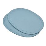 Заплатка, кожа, овал средний 10х14см с перфорацией, 2 шт в уп, 100% кожа, 07 серый