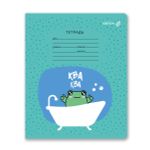 Тетрадь ученическая школьная A5 12 л. на скобе 65 г/м², белизна 100% 25 шт клетка, 01402 Лягушонок, Светоч Т74