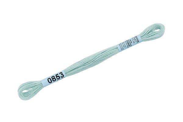 Мулине Gamma 100% хлопок, цв.0853 св.голубой, 24 мотка по 8 метров